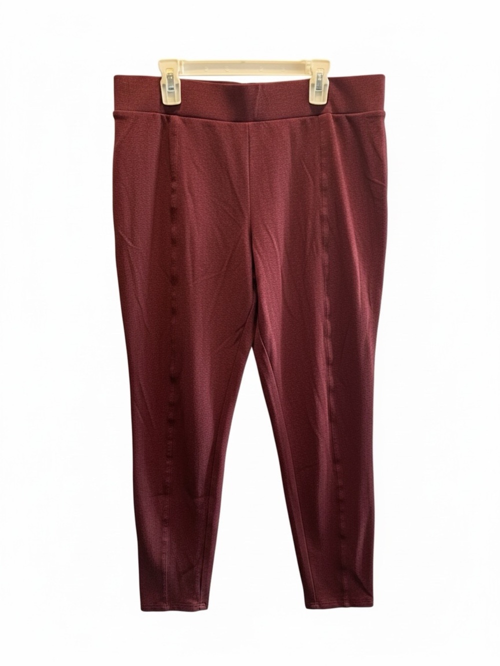 Faded Glory Ponte Leggings – XL (16–18) – Deep Burgundy